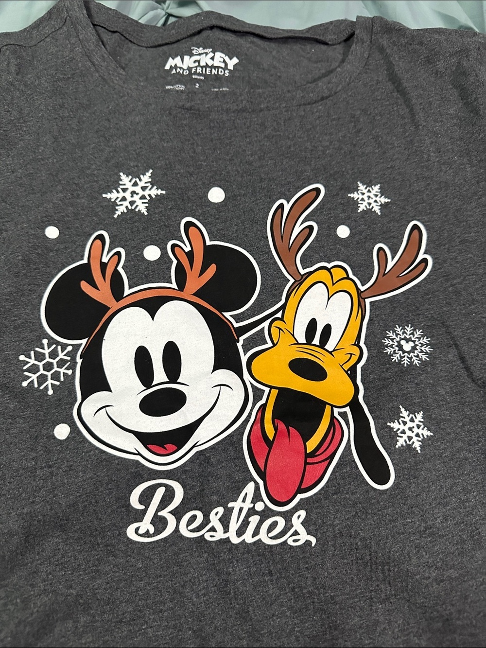 NWT Torrid Disney Charcoal 'Besties' Mickey & Pluto Short Sleeve Tee